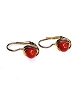 Orecchini Stocco Gioielli Donna in Oro giallo Corallo OROO8 - OROO8